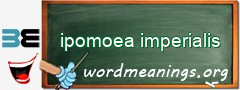 WordMeaning blackboard for ipomoea imperialis